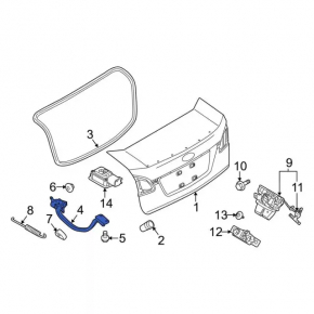 Петля крышки багажника правая Ford Fiesta 11-19 4d