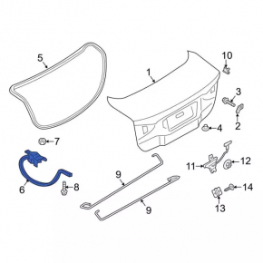 Петля крышки багажника левая Ford Fusion mk5 13-20