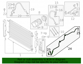 Трубка кондиционера печка-конденсер Ford Mustang mk6 15-22 3.7, 5.0, 5.2
