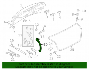 Накладка петли крышки багажника левая Audi A6 C7 12-18