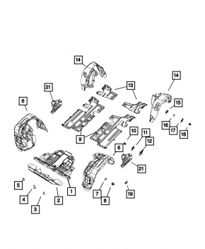 Защита днища левая Fiat 500X 16-18