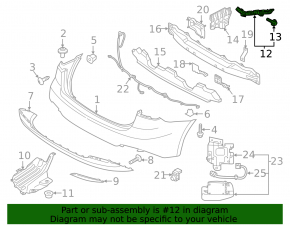 Крепление заднего бампера левое Kia Forte 4d 14-16