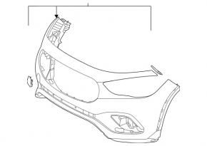 Bara față neperforată pentru Mercedes H247 GLA 20-23 fără senzori de parcare
