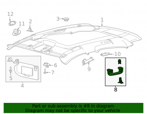 Ручка потолка задняя правая Ford Mustang Mach-E 21-26 черная