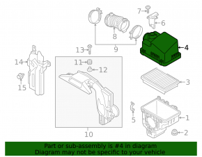 Верхняя крышка корпуса воздушного фильтра Mazda 3 14-16 BM 2.0
