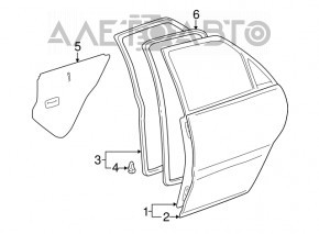 Уплотнитель двери задней правой Lexus RX300 98-03
