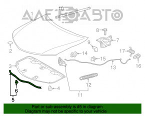 Уплотнитель капота передний Toyota Camry v55 15-17 usa