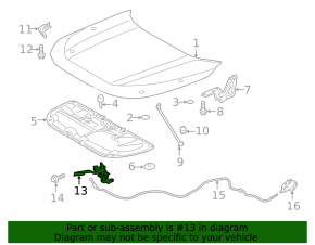 Замок капота Toyota Rav4 19-24 с датчиком