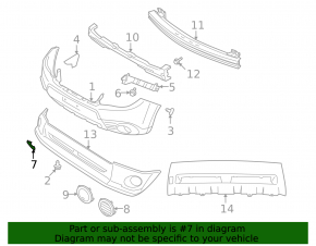Заглушка буксировочного крюка переднего бампера Subaru Forester 08-13