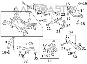 Лопух заднего подрамника левый Subaru Impreza 17-23 GK