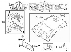 Козырек правый Audi A6 C7 12-16 серый, без крючка