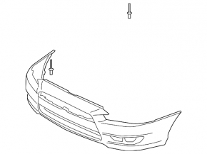 Бампер передний голый Mitsubishi Lancer 10-15
