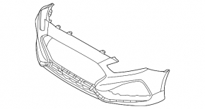 Бампер передний голый Hyundai Sonata 18-19 sport