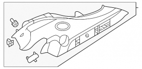 Ornament montan dreapta spate pentru Land Rover Range Rover Velar 18-20, negru, pentru difuzor, 1280 wați