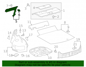 Ornamente pentru compartimentul banchetei spate stânga pentru Toyota Camry v70 18-24 hibrid, negru, plastic turnat în alb