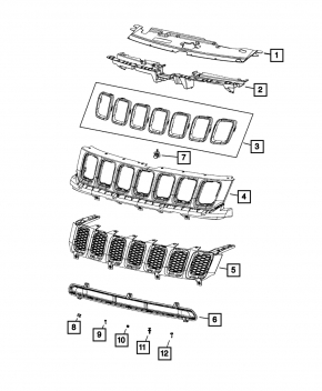 Крепление решетки радиатора grill Jeep Compass 22