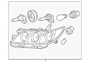 Фара передняя правая Toyota Camry v40 07-09, галоген