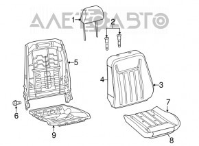 Пассажирское сидение Chrysler 300 12-14 дорест, без airbag, кожа черн