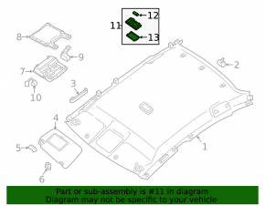 Plafonul de iluminare frontal pentru Nissan Versa Note 13-19 fără trapă
