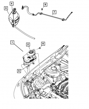 Расширительный бачок охлаждения Chrysler 200 11-14 с крышкой