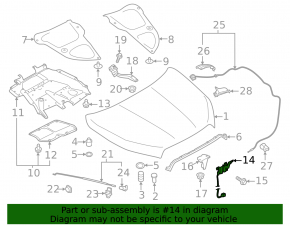 Încuietoare capotă Subaru Ascent 19-26