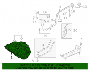 Топливный бак Mazda 6 14-21 2.5 usa
