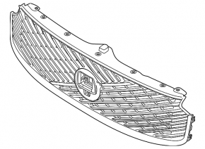 Решетка радиатора grill Volvo XC90 25-26 хром, тип 2