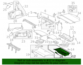 Поддон багажника под инструмент Lexus RX300 RX330 RX350 RX400h 04-08