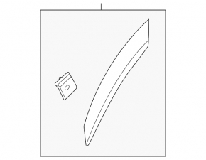 Ornament aripă spate dreapta pentru Hyundai Kona 19-21 EV, pe ușă, negru