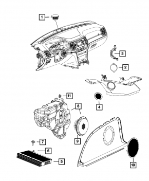 Сабвуфер Dodge Durango 11-12