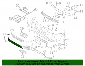Решетка переднего бампера нижняя BMW X3 F25 15-17