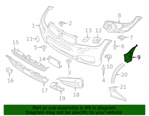 Conductă de aer bară față stânga BMW X6 F16 15-19 pachet M