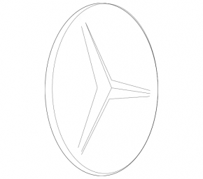 Эмблема значок Mercedes двери багажника Mercedes CLA 35 20-26 черная