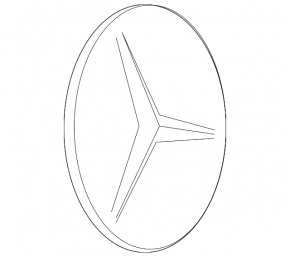 Эмблема значок Mercedes двери багажника Mercedes CLA 35 20-26 черная