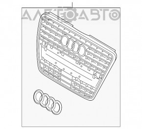 Решетка радиатора grill Audi Q7 4L 10-15 черная с хромом