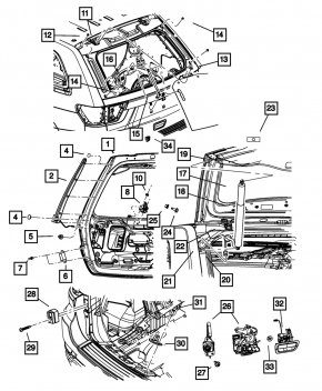 Петля двери багажника левая Jeep Grand Cherokee WK2 11-13