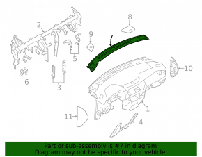 Накладка торпеды верхняя Nissan Rogue 14-20 черная