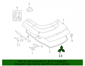 Эмблема значок Mitsubishi задняя крышки багажника Mitsubishi Galant 04-06