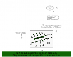Молдинг двери багажника Toyota Highlander 08-10