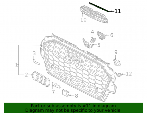 Верхняя решетка переднего бампера Audi A4 B9 20-25