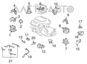Подушка двигателя левая Acura MDX 07-10