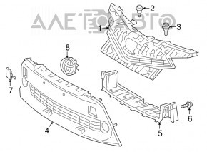 Решетка радиатора grill Toyota Prius V 15-17 рест, надлом