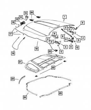 Воздухозаборник капота правый Jeep Grand Cherokee WK2 12-18