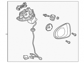 Зеркало боковое левое в сборе Audi A3 8V 15-20 4d, 5d, поворотник, подогрев