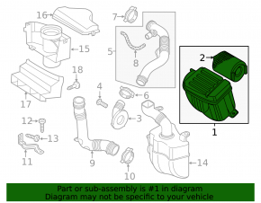 Корпус воздушного фильтра VW Jetta 11-15 USA 2.0