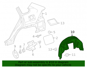 Подкрылок задний правый Toyota Rav4 19-24
