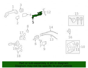 Механизм ручки двери передней левой Toyota Sequoia 08-19