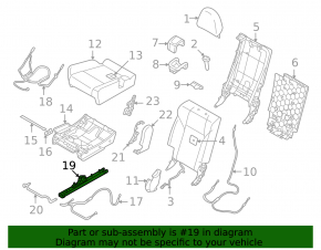 Șlițe pentru bancheta spate, rândul 2, dreapta, Mitsubishi Outlander 22-26, mecanice, 3 piese