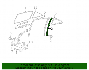 Направляющая стекла двери задней левой Toyota Camry v40