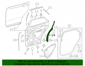 Накладка двери внутренняя задняя правая Lexus RX350L RX450hL 18-22 long с уплотнителем